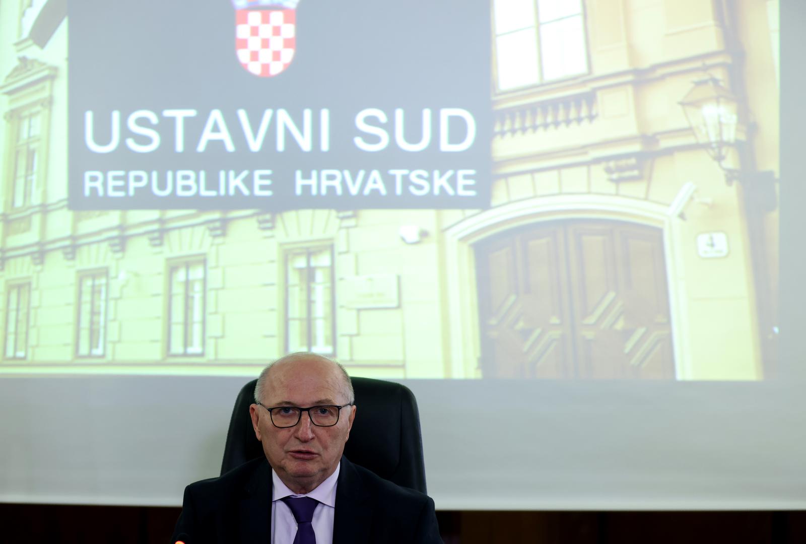 19.04.2024., Zagreb - Konferencija za medije Miroslava Separovica nakon izvanredne sjednice Ustavnog suda. Photo: Patrik Macek/PIXSELL