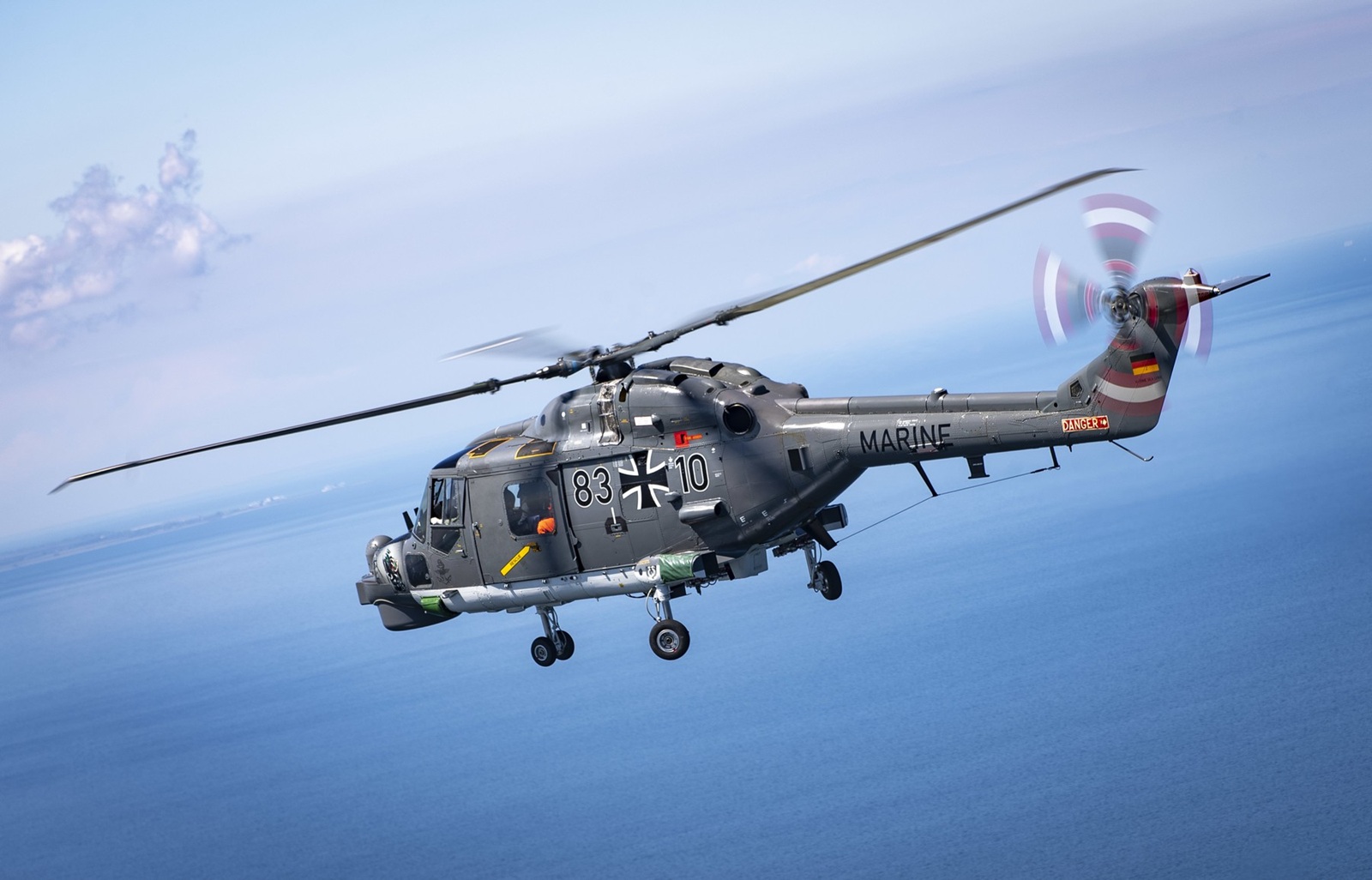 June 8, 2020, Baltic Sea: INFO@COVER-IMAGES.COM..200608-N-BM428-0365 BALTIC SEA (June 8, 2020) A German Mk88A Super Lynx helicopter piloted by German military service members flies over the Blue Ridge-class command and control ship USS Mount Whitney (LCC 20) while participating in exercise Baltic Operations (BALTOPS) 2020 in the Baltic Sea, June 7, 2020. BALTOPS is the premier annual maritime-focused exercise in the Baltic Region, marking the 49th year of one of the largest exercises in Northern Europe enhancing flexibility and interoperability among allied and partner nations...Where: Baltic Sea.When: 08 Jun 2020.Credit: Cover Images..**Editorial use only*,Image: 529382916, License: Rights-managed, Restrictions: * United Kingdom Rights OUT *, Model Release: no, Credit line: COVER Images / Zuma Press / Profimedia