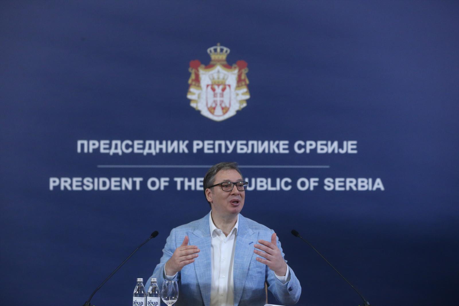 01, December, 2024, Belgrade - The President of the Republic of Serbia, Aleksandar Vucic, addressed the citizens at the Palace of Serbia. Aleksandar Vucic. Photo: F. S./ATAImages

01, decembar, 2024, Beograd - Predsednik Republike Srbije Aleksandar Vucic obratio se gradjanima u Palati Srbija. Photo: F. S./ATAImages Photo: L. L./ATAImages/PIXSELL