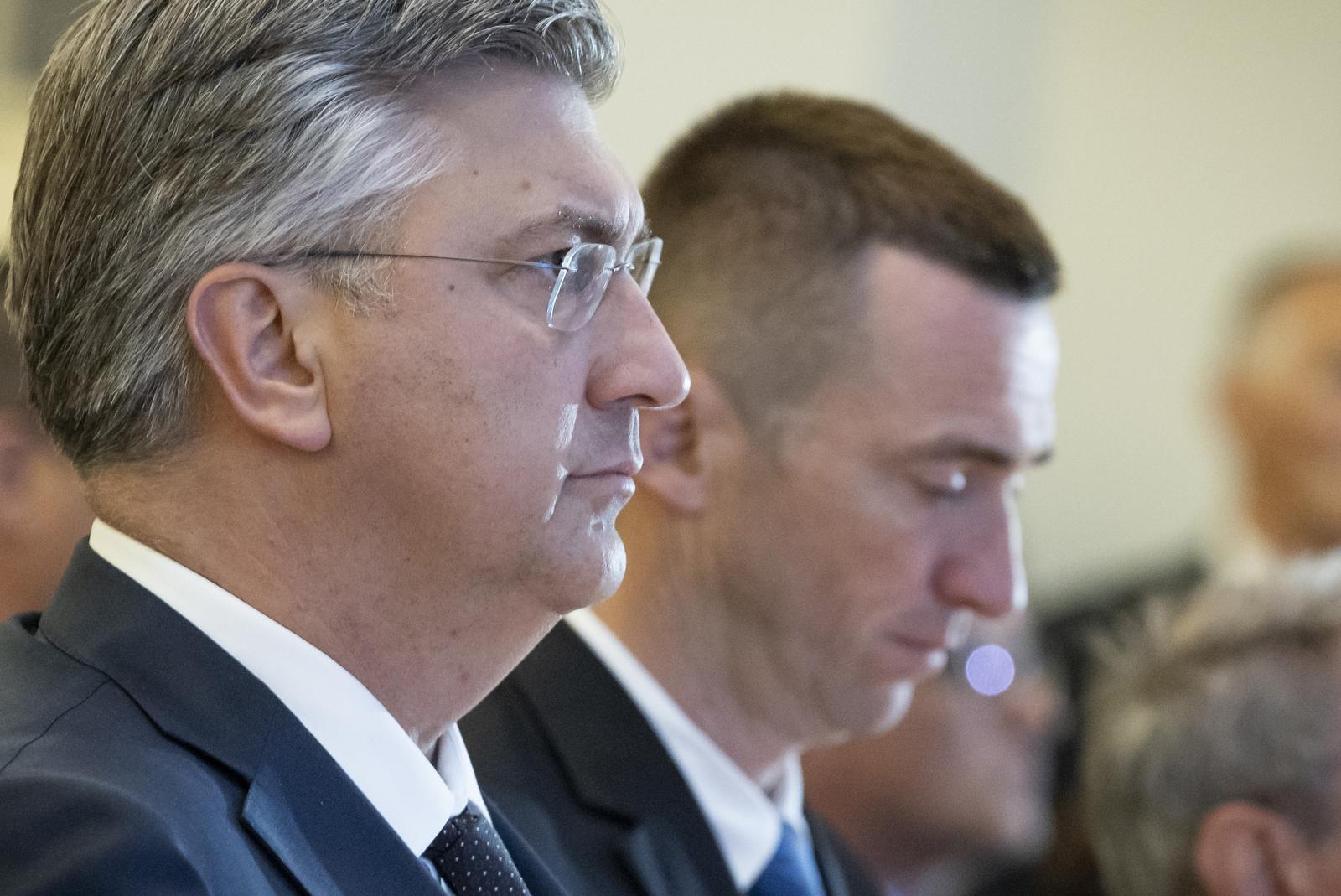 03.05.2024., Vukovar - Predsjednik Vlade Andrej Plenkovic sudjelovao je na svecanoj sjednici Gradskog vijeca Grada Vukovara u povodu obiljezavanja Dana grada. Photo: Davor Javorovic/PIXSELL