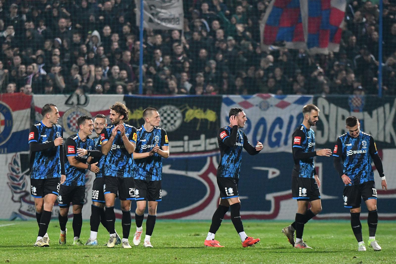 03.11.2024., stadion Varteks, Varazdin - SuperSport HNL, 12. kolo, NK Varazdin - HNK Hajduk. Slavlje nogometasa Varazdina nakon pogodka Michela Sege za vodstvo 1:0. Photo: Vjeran Zganec Rogulja/PIXSELL