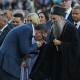 03, August, 2024, Loznica - At the Lagator Stadium in Loznica, a ceremony was held to commemorate the Day of Remembrance of all the Serbs who died and were exiled in the armed action Storm. Aleksandar Vucic, Serbian Patriarch Porfirije. Photo: Antonio Ahel/ATAImages

03, avgust, 2024, Loznica - Na stadionu Lagator u Loznici odrzana je ceremonija obelezavanja Dana secanja na sve stradale i prognane Srbe u oruzanoj akciji Oluja. Photo: Antonio Ahel/ATAImages Photo: Antonio Ahel/Ata  images/PIXSELL