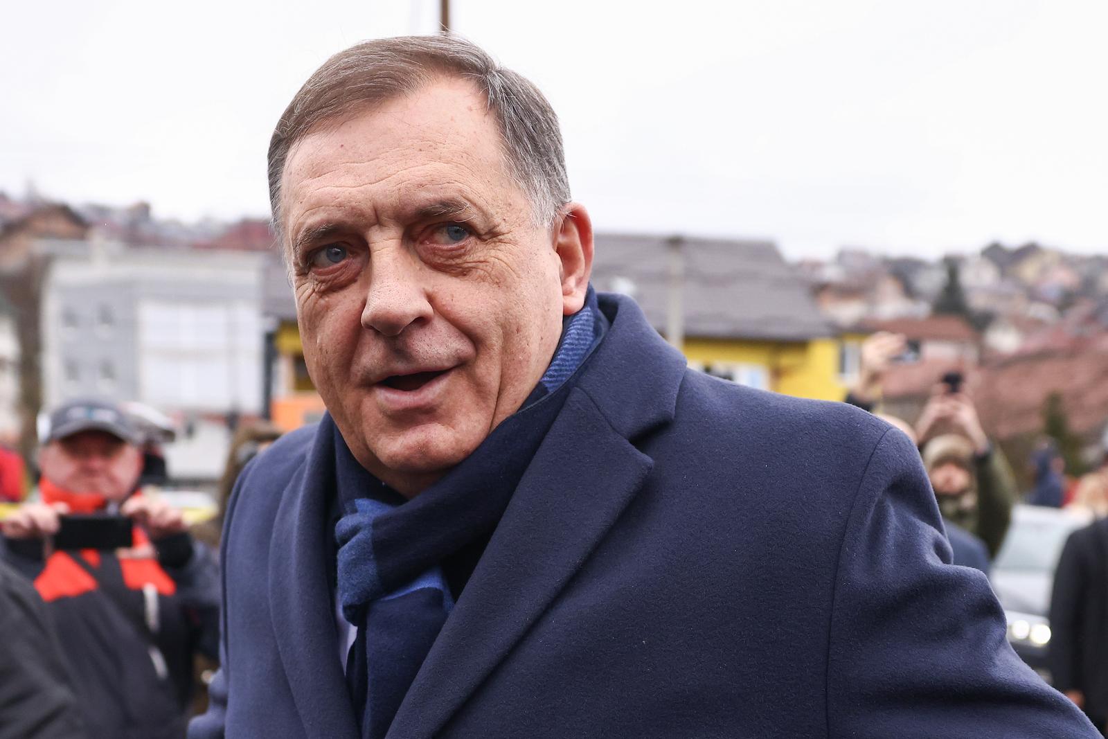 05.12.2024., Sarajevo, Bosna i Hercegovina - Predsjednik bh. entiteta RS Milorad Dodik stigao je danas u sud BiH, a kao i u prijasnjim rocistima, ispred zgrade su ga docekale pristase. Photo: Armin Durgut/PIXSELL