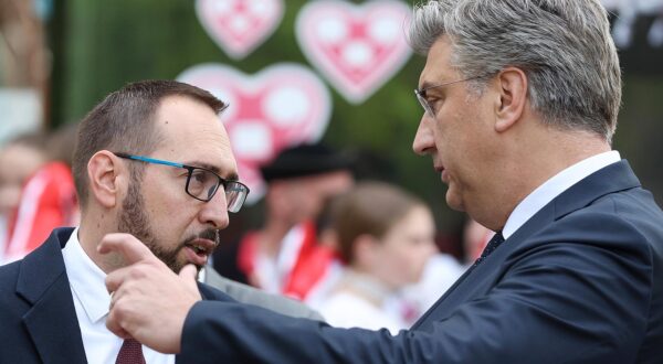 09.05.2024., Zagreb - Proslava Dana Europe na Europskom trgu u organizaciji Predstavnistva Europske komisije u Hrvatskoj. gradonacelnik Zagreba Tomislav Tomasevic, predsjednik Vlade Andrej Plenkovic Photo: Goran Stanzl/PIXSELL