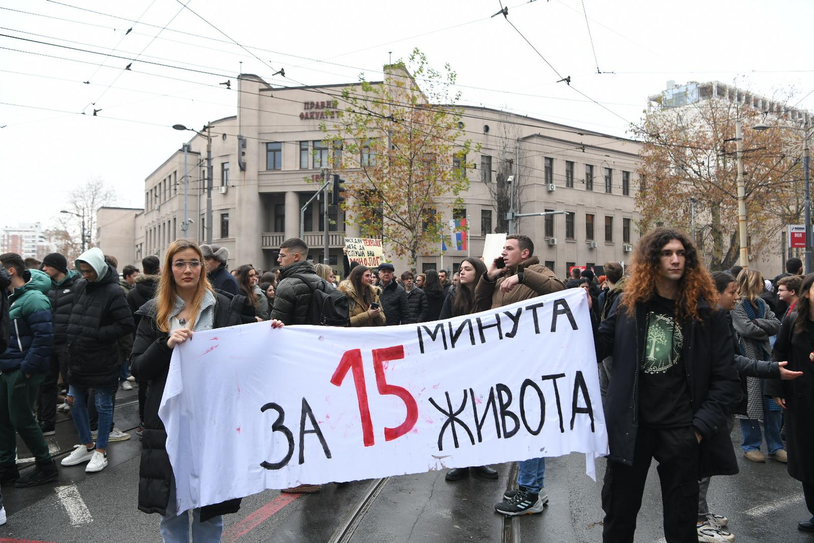 11.12.2024., Beograd - Studentska blokada kod Pravnog fakulteta. Photo: R.Z./ATAImages/PIXSELL