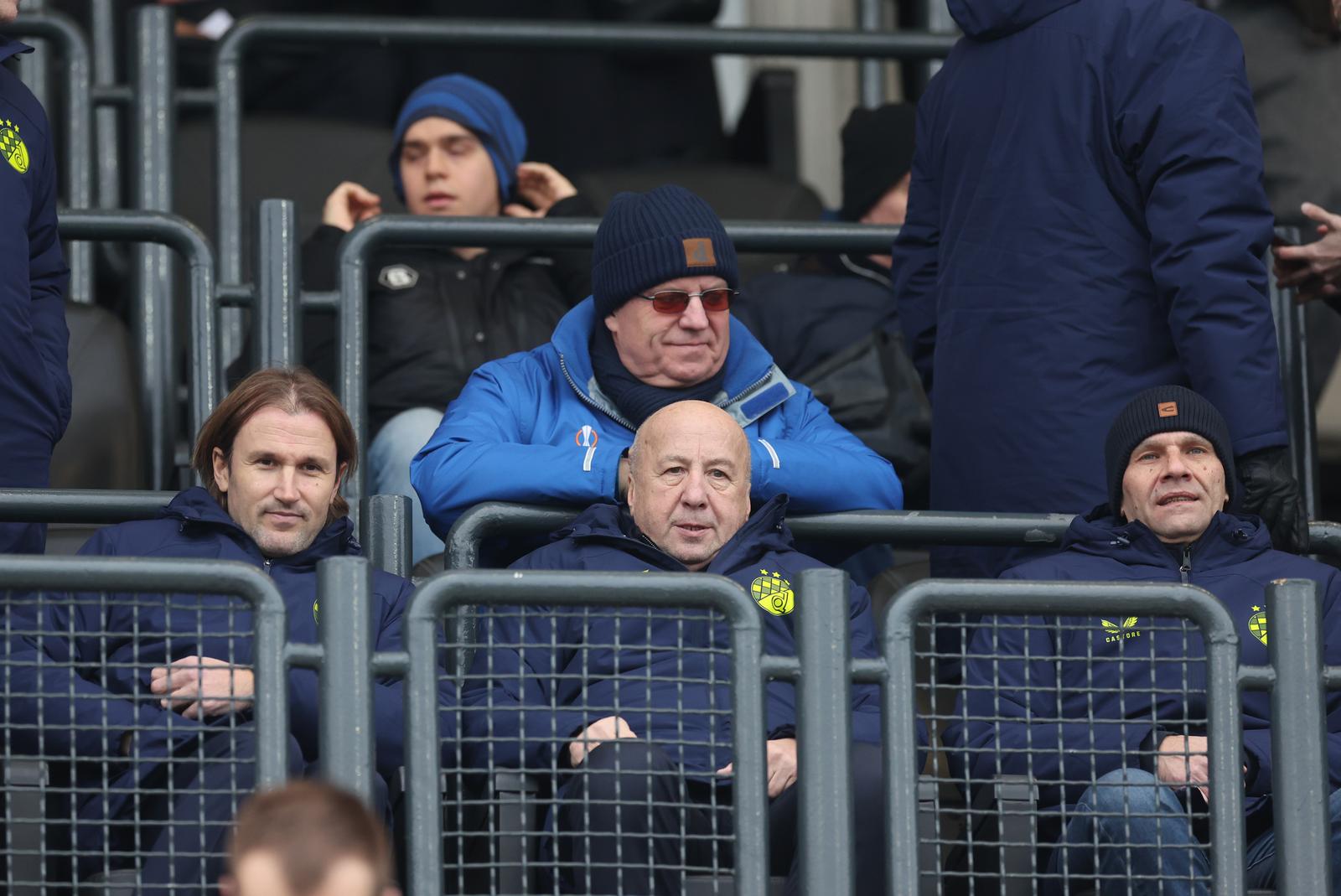 14.12.2024., stadion u Kranjcevicevoj ulici, Zagreb - SuperSport HNL, 17. kolo, NK Lokomotiva - GNK Dinamo. sportski direktor Dinama Marko Maric, predsjednik Dinama Velimir Zajec Photo: Goran Stanzl/PIXSELL