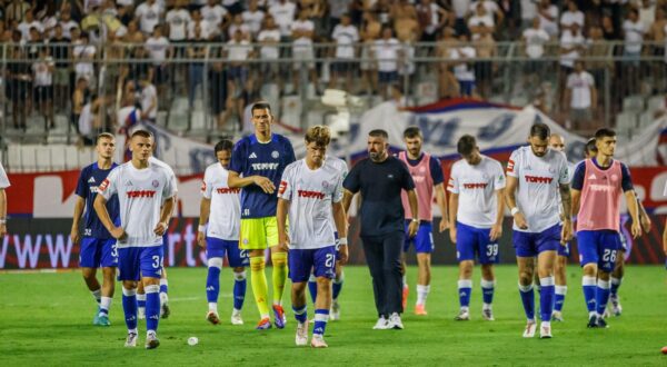 15.08.2024., stadion Poljud, Split - Uzvratna utakmica 3. pretkola kvalifikacija za UEFA Konferencijsku ligu, HNK Hajduk - MFK Ruzomberok. Rokas Pukstas Photo: Zvonimir Barisin/PIXSELL