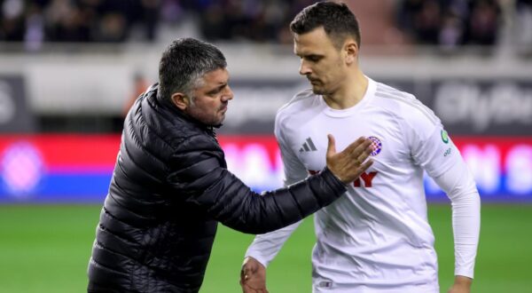 15.12.2024., stadion Poljud, Split - SuperSport HNL, 17. kolo, HNK Hajduk - HNK Rijeka. trener Hajduka Genarro Gattuso, Filip Uremovic Photo: Sime Zelic/PIXSELL