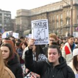 18, December, 2024, Belgrade - Students of the University of Belgrade gathered at Vuk's Monument, where they blocked traffic in the "Stop, Serbia" action to hold a 15-minute rally in memory of the victims in Novi Sad. Photo: R.Z./ATAImages  18, decembar, 2024, Beograd - Studenti Beogradskog Univerziteta izasli su kod Vukovog spomenika, gde su blokirali saobracaj u akciji "Zastani, Srbijo" kako bi odrzali skup u trajanju od 15 minuta u znak secanja na stradale u Novom Sadu. Photo: R.Z./ATAImages Photo: R.Z./ATAImages/PIXSELL