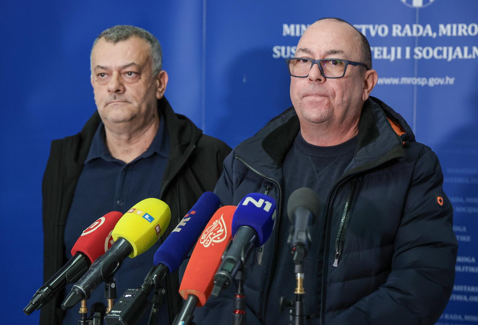 19.11.2024., Zagreb - Konferencija za medije nakon sastanka pregovarackih odbora Vlade Republike Hrvatske i predstavnika sindikata. predsjednik Sindikata policije Hrvatske Dubravko Jagic Photo: Sanjin Strukic/PIXSELL