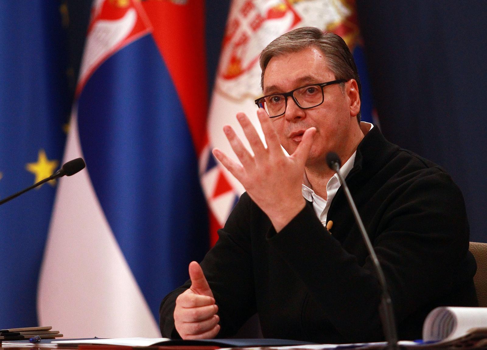 19.11.2024, Beograd - Predsjednik Republike Srbije Aleksandar Vucic obratio se gradjanima u Palati Srbija. Photo: F.S./ATAImages/PIXSELL