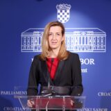 21.11.2024., Zagreb - Na konferenciji za medije odrzanoj u Saboru o temi temi: „Kome smeta Nacionalno vijece za pracenje provedbe Strategije suzbijanja korupcije“ govorila je Mirela Ahmetovic. Photo: Patrik Macek/PIXSELL