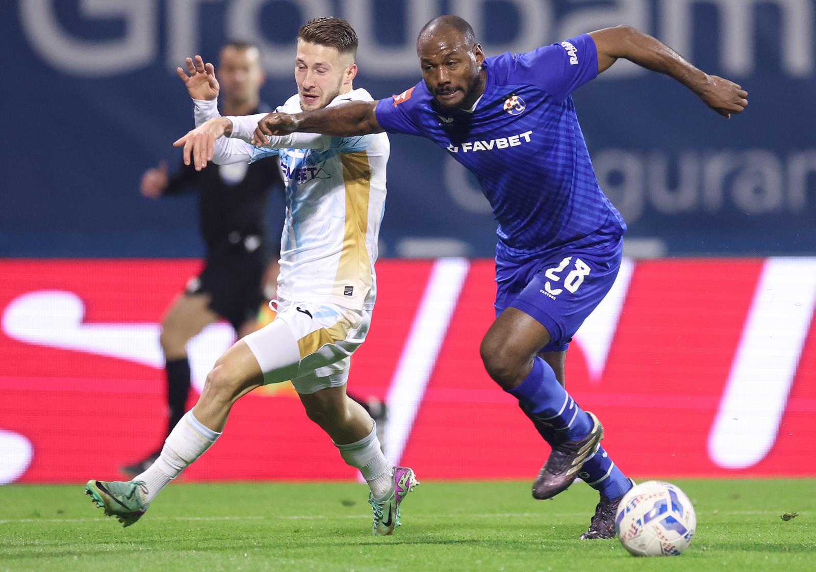 23.11.2024., stadion Maksimir, Zagreb - SuperSport HNL, 14. kolo, GNK Dinamo - HNK Rijeka. Marco Pasalic, Kevin Theophile-Catherine. Photo: Goran Stanzl/PIXSELL