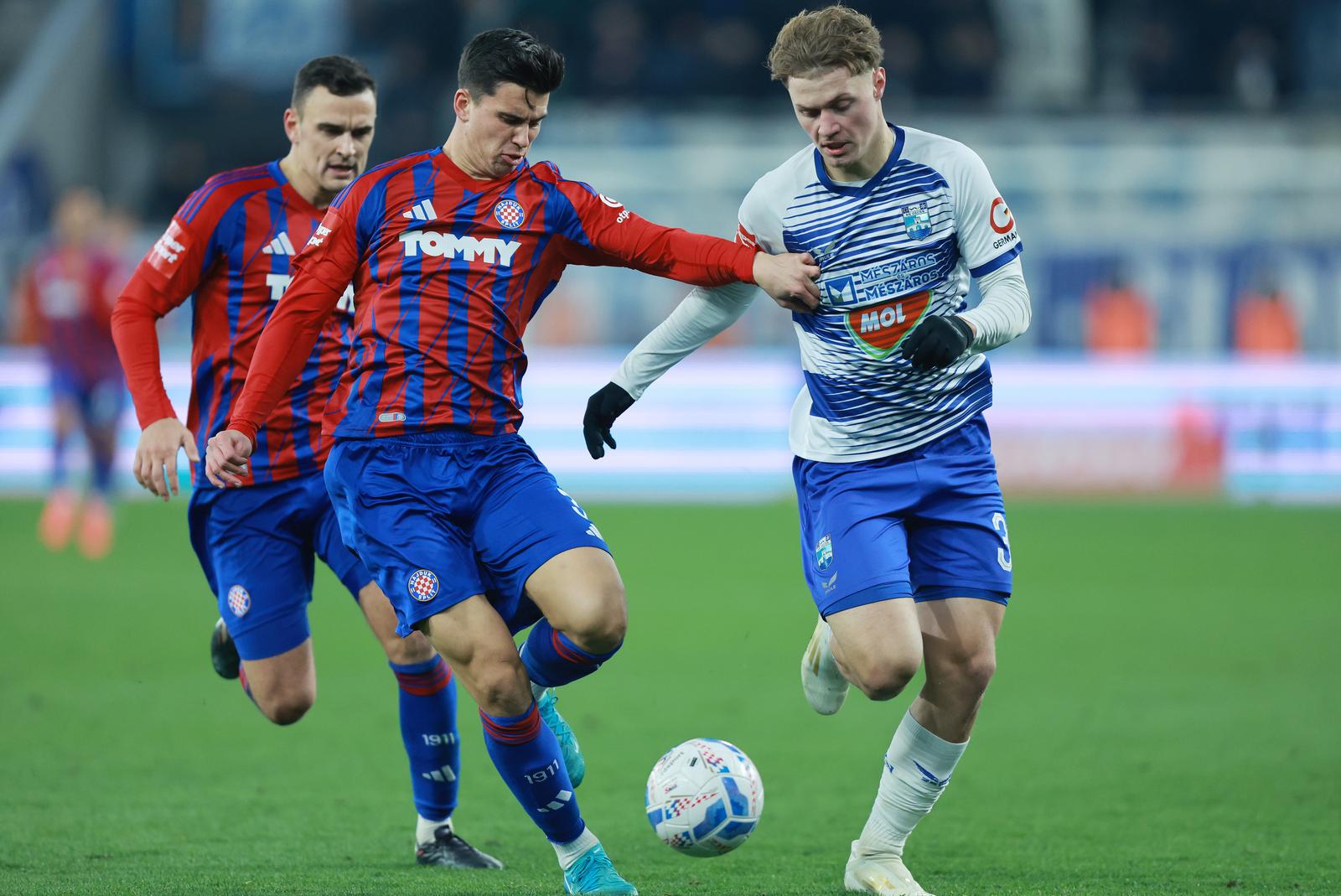 24.11.2024., stadion Opus Arena, Osijek - SuperSport HNL, 14. kolo, NK Osijek - HNK Hajduk. Anton Matkovic, Dominik Prpic. Photo: Davor Javorovic/PIXSELL