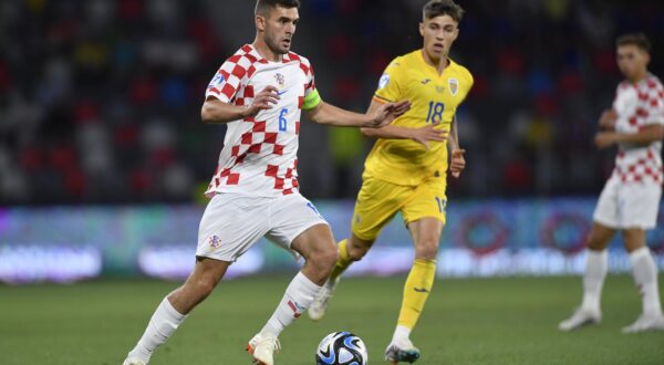 27.06.2023., Bukurest, Rumunjska - UEFA Europsko prvenstvo U-21, Hrvatska - Rumunjska. Bartol Franjic  Photo: Alex Nicodim/PIXSELL