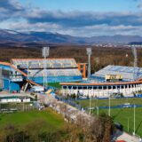 26.12.2020., Zagreb - Panorama Zagreba sa nebodera na okretistu Borongaj. Dinamov stadion. rPhoto: Tomislav Miletic/PIXSELL