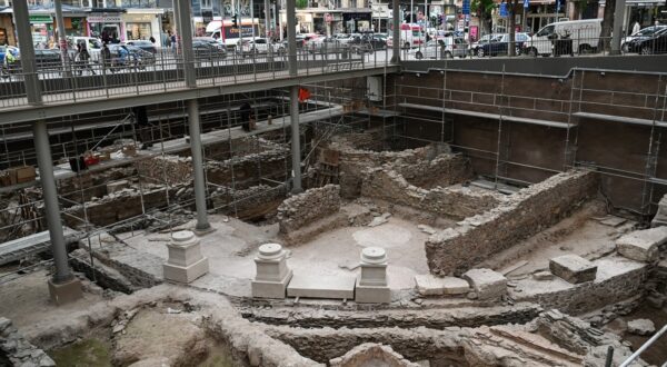 This photograph shows Byzantine antiquities outside the "Agia Sofia" metro station in Thessaloniki on November 22, 2024. Eighteen years after construction began on the Thessaloniki Metro, the subway system of Greece’s northern port city is finally set to open to the public on November 30. Along the around 10 kilometers of the line, marked by 13 stations that will serve hundreds of thousands of passengers, final preparations are underway to ensure everything is ready for the opening.,Image: 937609235, License: Rights-managed, Restrictions: , Model Release: no, Credit line: Sakis Mitrolidis / AFP / Profimedia