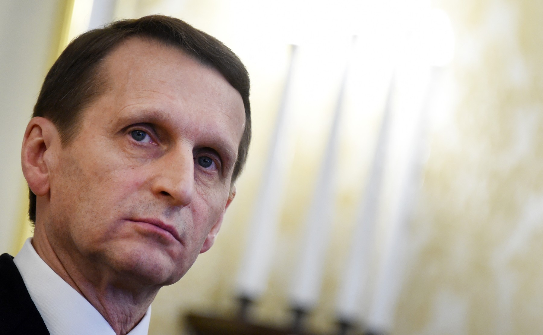 Chairman of the State Duma Sergey Yevgenyevich Naryshkin during press conference at russian embassy in Vienna, Austria, on 25 th February 2016. PICTURE: Sergey Yevgenyevich Naryshkin,Image: 275454912, License: Rights-managed, Restrictions: AUSTRIA OUT, GERMANY OUT, SWITZERLAND OUT, UK OUT
SOUTH TYROL OUT, Model Release: no, Credit line: HERBERT OCZERET / AFP / Profimedia