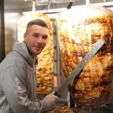 COLOGNE, GERMANY - JANUARY 06 : German footballer Lukas Podolski poses for a photo with a doner knife as he opened up a Doner Kebab Restaurant called "Mangal Doner" with two other partners in Cologne, Germany on January 06, 2018. Mesut Zeyrek / Anadolu Agency,Image: 359373658, License: Rights-managed, Restrictions: , Model Release: no, Credit line: AA/ABACA / Abaca Press / Profimedia