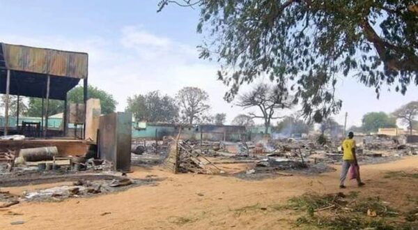 A walks past a devastated market area in al-Fasher, the capital of Sudan's North Darfur state, on September 1, 2023. The conflict between Sudan's army under General Abdel Fattah al-Burhan and the paramilitary Rapid Support Forces (RSF) commanded by Mohamed Hamdan Daglo spread in late August 2023 to North Darfur state, with at least 27 localities burned down by the RSF and allied Arab militias, according to the Humanitarian Research Lab at the Yale School of Public Health.,Image: 802257855, License: Rights-managed, Restrictions: , Model Release: no, Credit line: AFP / AFP / Profimedia