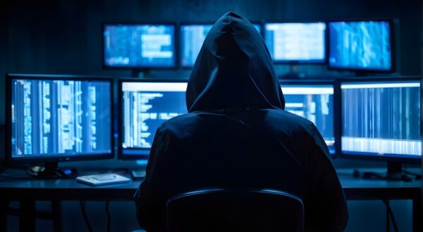 hooded cyber hacker with computer,Image: 870503405, License: Royalty-free, Restrictions: , Model Release: no, Credit line: Stefan Schurr / Panthermedia / Profimedia