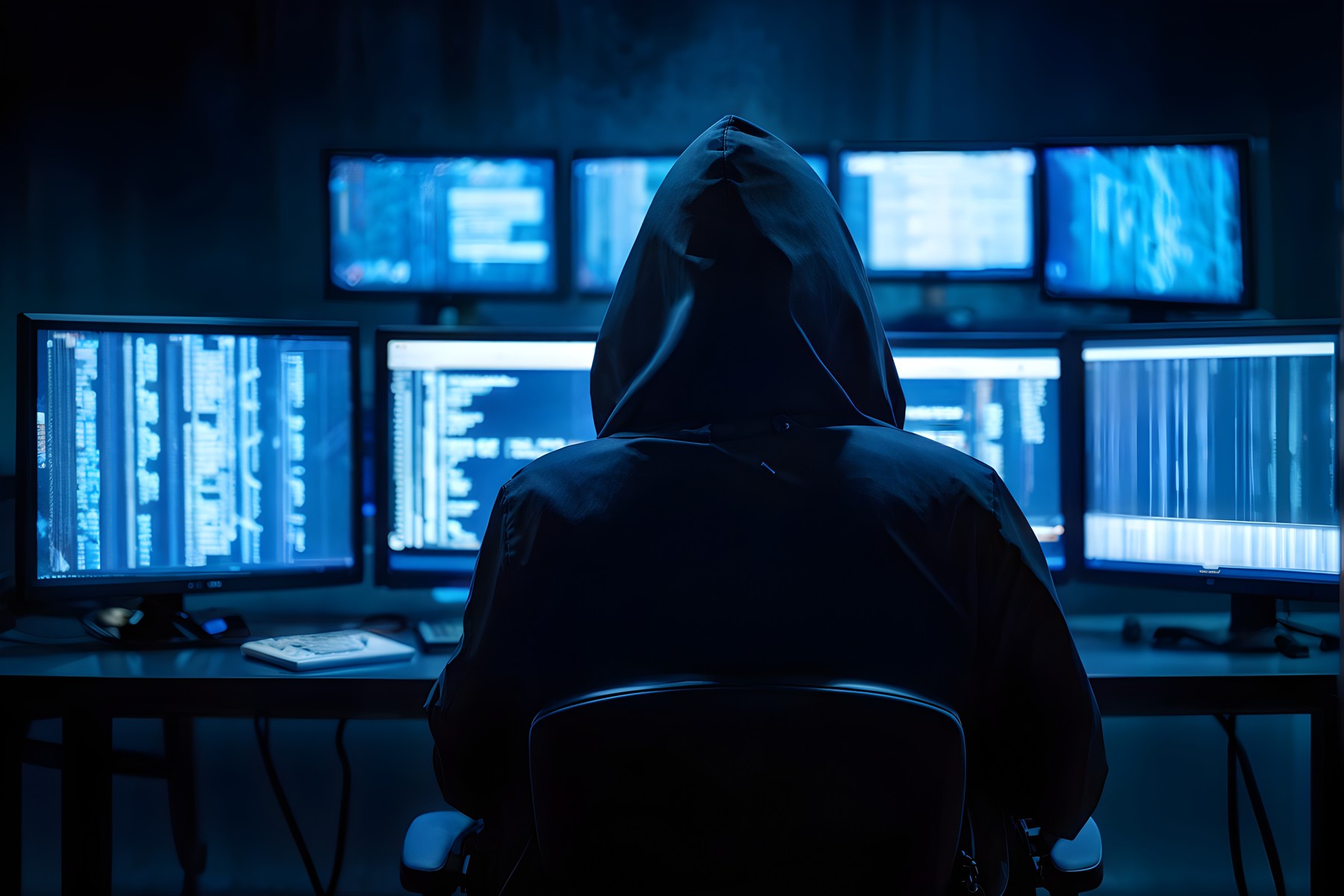 hooded cyber hacker with computer,Image: 870503405, License: Royalty-free, Restrictions: , Model Release: no, Credit line: Stefan Schurr / Panthermedia / Profimedia