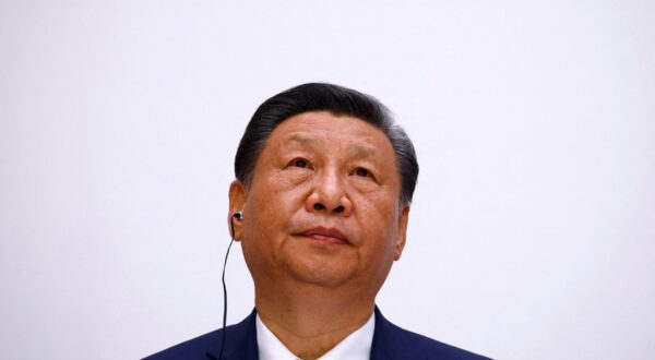 China's President Xi Jinping attends a joint statement with the French president at the Elysee Palace as part of his two-day state visit in France, in Paris, on May 6, 2024.
 The French president his Chinese counterpart for a state visit on May 6, 2024, seeking to persuade the Chinese leader to shift positions over Russia's invasion of Ukraine and also imbalances in global trade.,Image: 870666100, License: Rights-managed, Restrictions: , Model Release: no, Credit line: Sarah Meyssonnier / AFP / Profimedia