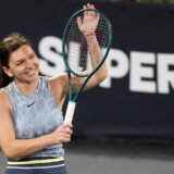 Romania's Simona Halep reacts during an exhibition tennis match at the 5th edition of the Sports Festival organized at the BT Arena in Cluj Napoca, Romania on June 15, 2024.,Image: 881909204, License: Rights-managed, Restrictions: , Model Release: no, Credit line: Simion Sebastian Tataru / AFP / Profimedia