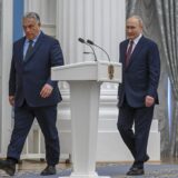 MOSCOW, RUSSIA - JULY 05: Russian President Vladimir Putin (R) and Hungarian Prime Minister Viktor Orban (L) hold a joint press conference following their meeting at the Kremlin in Moscow, Russia on July 05, 2024. Sefa Karacan / Anadolu,Image: 887538349, License: Rights-managed, Restrictions: , Model Release: no, Credit line: SEFA KARACAN / AFP / Profimedia