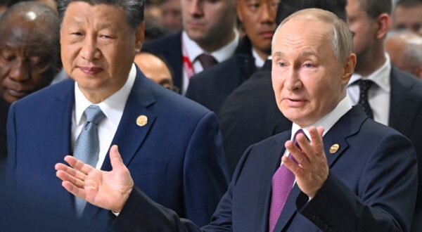 Chinese President Xi Jinping (left) and Russian President Vladimir Putin (right) before the start of the meeting.
Credit: Dmitry Azarov/Kommersant Photo/Sipa USA,Image: 925853849, License: Rights-managed, Restrictions: *** World Rights Except Russian Federation, Switzerland and Liechtenstein *** CHEOUT LIEOUT RUSOUT, Model Release: no, Credit line: Kommersant Photo Agency / ddp USA / Profimedia