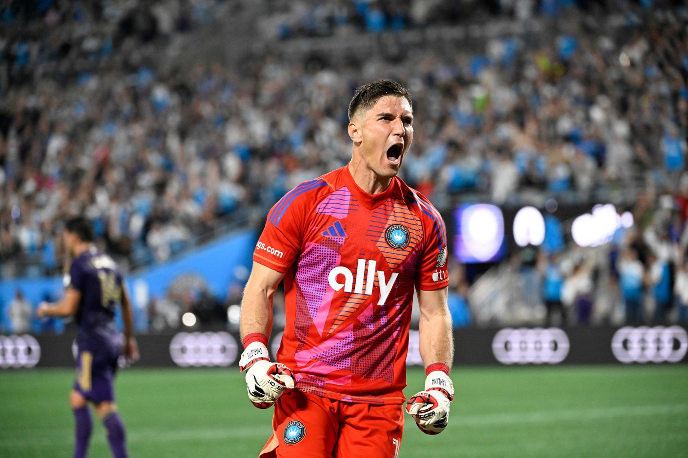 Nov 1, 2024; Charlotte, North Carolina, USA;  Charlotte FC goalkeeper Kristijan Kahlina (1) reacts to the win against Orlando City at Bank of America Stadium.,Image: 929271193, License: Rights-managed, Restrictions: *** Worldwide Rights Except Baltics, China, Denmark, Finland, Germany, Hong Kong, Japan, Macau, Norway, Poland, South Korea, Sweden, and Taiwan *** No sales outside your territory. No 3rd parties. No redistribution ***, Model Release: no, Credit line: Imagn Images / ddp USA / Profimedia