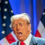 US President-elect Donald Trump gestures as he attends a meeting with House Republicans at the Hyatt Regency hotel in Washington, DC on November 13, 2024.,Image: 934104805, License: Rights-managed, Restrictions: , Model Release: no, Credit line: Allison ROBBERT / AFP / Profimedia