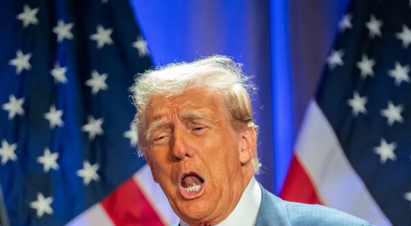 US President-elect Donald Trump gestures as he attends a meeting with House Republicans at the Hyatt Regency hotel in Washington, DC on November 13, 2024.,Image: 934104805, License: Rights-managed, Restrictions: , Model Release: no, Credit line: Allison ROBBERT / AFP / Profimedia