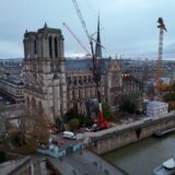 This aerial picture, taken on November 22, 2024 shows Notre-Dame-de Paris cathedral a few days before its reopening.  The Notre-Dame Cathedral is set to re-open early December 2024, with a planned weekend of ceremonies on December 7 and 8, 2024, five years after the 2019 fire which ravaged the world heritage landmark and toppled its spire. Some 250 companies and hundreds of experts were mobilised for the five-year restoration costing hundreds of millions of euros.,Image: 937475459, License: Rights-managed, Restrictions: , Model Release: no, Credit line: Damien MEYER / AFP / Profimedia