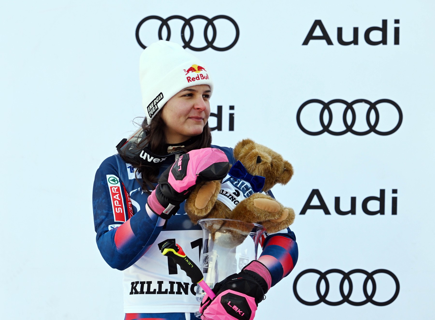 Nov 30, 2024; Killington, Vermont, USA; Zrinka Ljutic of Croatia on the podium after placing second in the women's giant slalom at the Stifel Killington Cup alpine skiing race at Killington Resort.,Image: 941306666, License: Rights-managed, Restrictions: *** Worldwide Rights Except Baltics, China, Denmark, Finland, Germany, Hong Kong, Japan, Macau, Norway, Poland, South Korea, Sweden, and Taiwan *** No sales outside your territory. No 3rd parties. No redistribution ***, Model Release: no, Credit line: Imagn Images / ddp USA / Profimedia