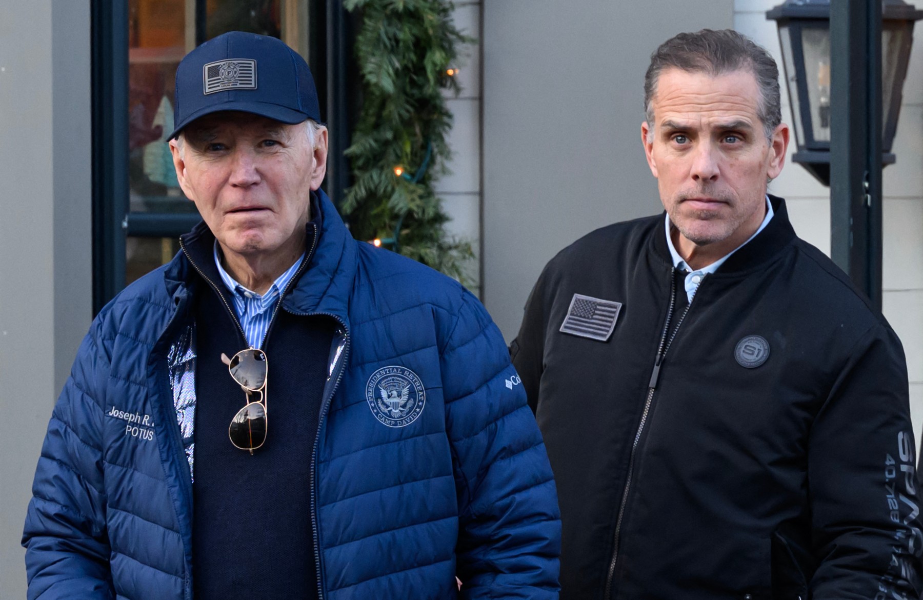 A November 29, 2024 photo shows US President Joe Biden and son Hunter Biden stepping out of a bookstore while shopping in Nantucket, Massachusetts on November 29, 2024.  Biden on Sunday issued an official pardon for his son Hunter, who is facing sentencing for two criminal cases related to tax evasion and the purchase of a firearm.,Image: 941796607, License: Rights-managed, Restrictions: , Model Release: no, Credit line: Mandel NGAN / AFP / Profimedia