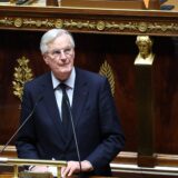 French Prime Minister Michel Barnier delivers a speech during the voting session on the draft of the Social Security bill 2025 at the National Assembly, the French Parliament's lower house, in Paris on December 2, 2024. French Prime Minister faces the biggest risk yet of being deposed by a hostile National Assembly as his government on December 2, 2024, presents a social security financing plan that has the opposition up in arms. These include planned cuts in employer social contributions, a partial end to inflation-indexing of pensions and a less generous prescription drug reimbursement policy.,Image: 942034624, License: Rights-managed, Restrictions: , Model Release: no, Credit line: Lafargue Raphael/ABACA / Abaca Press / Profimedia