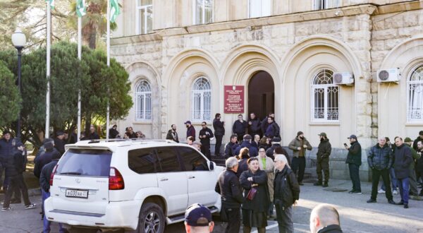 ABKHAZIA, SUKHUMI - DECEMBER 3, 2024: Citizens gather outside the Abkhaz People's Assembly. On December 3, the republican parliament voted against ratifying the October 30 intergovernmental agreement on Russian investment projects. Dmitry Feoktistov/TASS,Image: 942380328, License: Rights-managed, Restrictions: , Model Release: no, Credit line: Dmitry Feoktistov / TASS / Profimedia