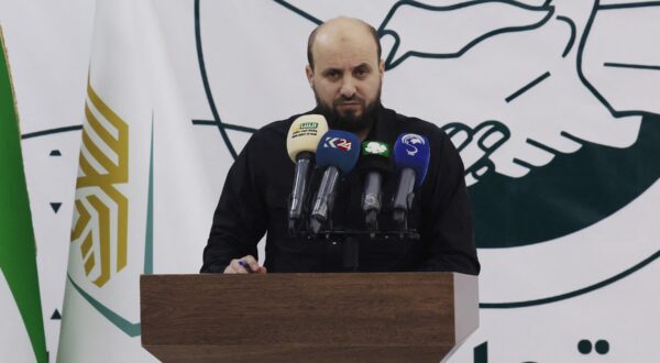 (FILES) Head of Islamist rebel group Hayat Tahrir al-Sham's (HTS) 'Salvation Government' in their northwest Syria bastion Mohammed Bashir, holds a press conference in the rebel-held northwestern Syrian city of Idlib on November 28, 2024. Bashir's name has been circulating as the most likely candidate for prime minister in the transitional administration, after Islamist-led rebels on December 8, 2024, ousted president Bashar al-Assad in a lightning offensive that saw them sweep swathes of territory from government control.,Image: 944816159, License: Rights-managed, Restrictions: , Model Release: no, Credit line: Omar HAJ KADOUR / AFP / Profimedia