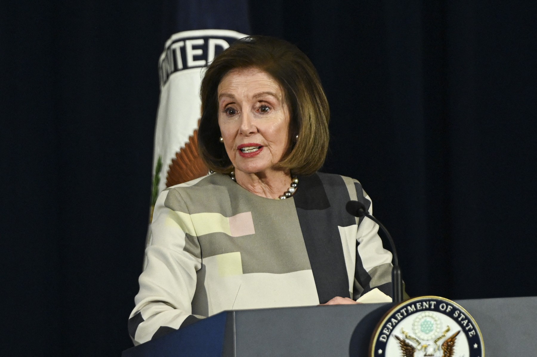 WASHINGTON D.C, UNITED STATES - DECEMBER 9: Nancy Pelosi delivers remarks at the Anti-Corruption Champions Award Ceremony at the Department of State in Washington D.C, United States on December 9, 2024 Celal Gunes / Anadolu/ABACAPRESS.COM,Image: 944883267, License: Rights-managed, Restrictions: , Model Release: no, Credit line: AA/ABACA / Abaca Press / Profimedia