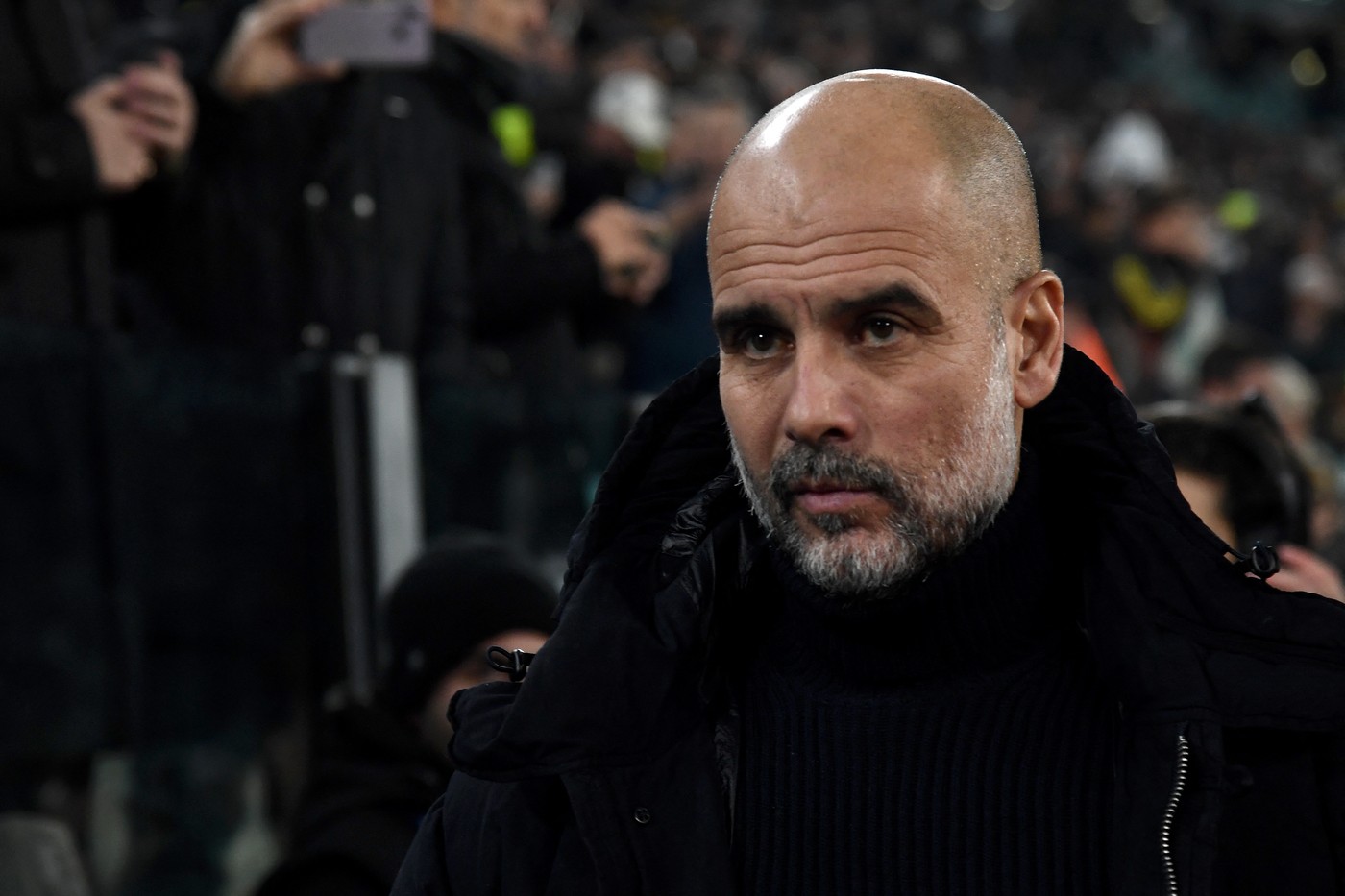 Manchester City's Spanish coach Pep Guardiola looks on ahead of the UEFA Champions League, league phase day 6, football match between Juventus (ITA) and Manchester City (ENG) at the Allianz stadium in Turin, on December 11, 2024.,Image: 945607193, License: Rights-managed, Restrictions: , Model Release: no, Credit line: Isabella BONOTTO / AFP / Profimedia