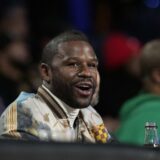 Dec 14, 2024; Las Vegas, Nevada, USA; Floyd Mayweather looks on during the first half between the Milwaukee Bucks and the Atlanta Hawks in a semifinal of the 2024 Emirates NBA Cup at T-Mobile Arena.,Image: 946763759, License: Rights-managed, Restrictions: *** Worldwide Rights Except Baltics, China, Denmark, Finland, Germany, Hong Kong, Japan, Macau, Norway, Poland, South Korea, Sweden, and Taiwan *** No sales outside your territory. No 3rd parties. No redistribution ***, Model Release: no, Credit line: Imagn Images / ddp USA / Profimedia