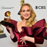 (FILES) English singer-songwriter Adele poses with the award for Best Pop Solo Performance for "Easy on Me" in the press room during the 65th Annual Grammy Awards at the Crypto.com Arena in Los Angeles on February 5, 2023. A Brazilian judge has ordered a song by British pop superstar Adele, "Million Years Ago", be pulled globally -- including on streaming services -- over an ongoing plagiarism claim by a Brazilian composer.,Image: 947511836, License: Rights-managed, Restrictions: , Model Release: no, Credit line: Frederic J. Brown / AFP / Profimedia