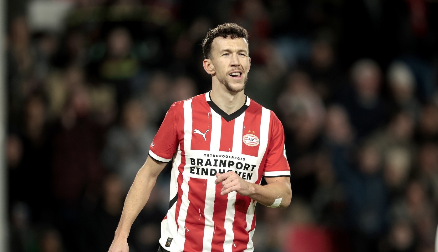 12/17/2024 - EINDHOVEN - Ivan Perisic of PSV Eindhoven celebrates 7-0 during the KNVB Beker match between PSV Eindhoven and Kon. HFC (am) at Phillips stadium on Dec. 17, 2024 in Eindhoven, Netherlands. ANP JEROEN PUTMANS /ANP/Sipa USA,Image: 947845972, License: Rights-managed, Restrictions: *** World Rights Except Belgium, France, Germany, The Netherlands, and the UK ***  BELOUT DEUOUT FRAOUT GBROUT NLDOUT, Model Release: no, Credit line: ANP / ddp USA / Profimedia