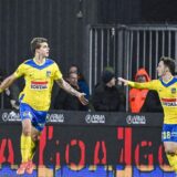 December 20, 2024, Westerlo, Belgium: Westerlo's Luka Vuskovic celebrates after scoring during a soccer match between KVC Westerlo and KV Mechelen, Friday 20 December 2024 in Westerlo, on day 19 of the 2024-2025 season of the 'Jupiler Pro League' first division of the Belgian championship.,Image: 948911222, License: Rights-managed, Restrictions: * Belgium, France, Germany, Luxembourg and Netherlands Rights OUT *, Model Release: no, Credit line: Tom Goyvaerts / Zuma Press / Profimedia