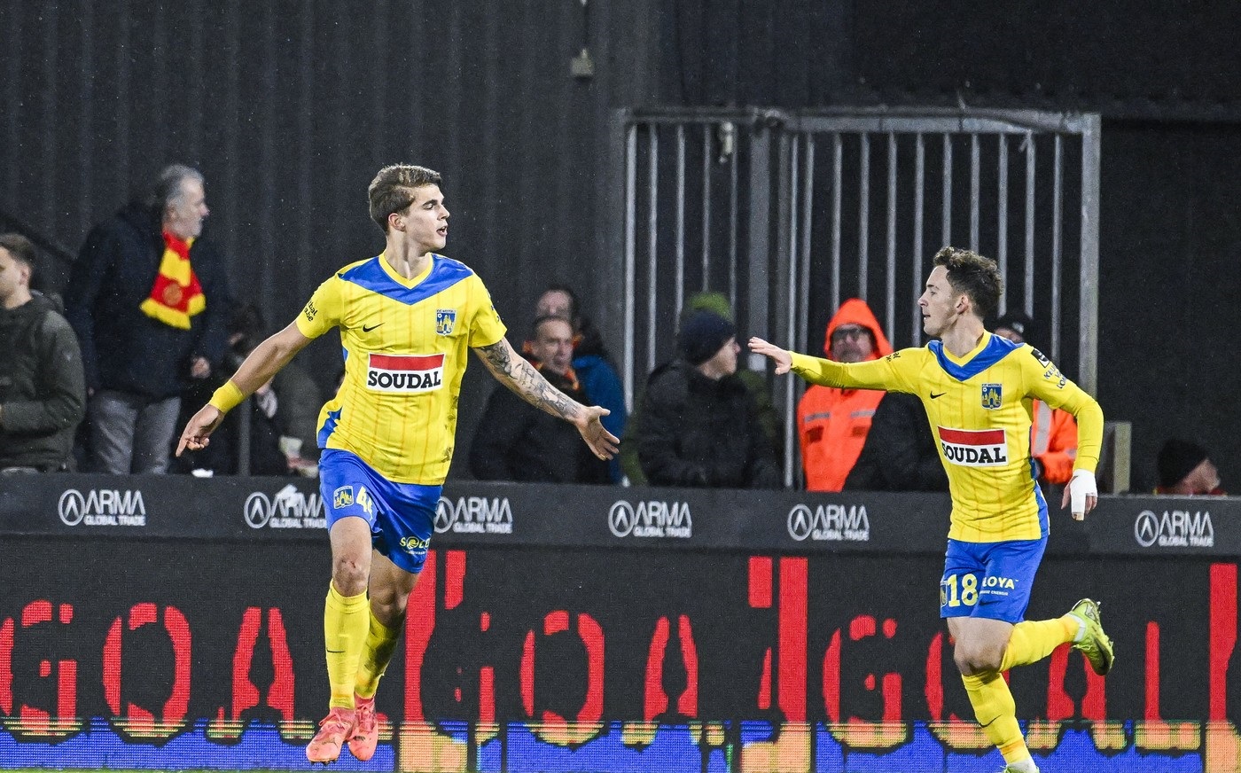 December 20, 2024, Westerlo, Belgium: Westerlo's Luka Vuskovic celebrates after scoring during a soccer match between KVC Westerlo and KV Mechelen, Friday 20 December 2024 in Westerlo, on day 19 of the 2024-2025 season of the 'Jupiler Pro League' first division of the Belgian championship.,Image: 948911222, License: Rights-managed, Restrictions: * Belgium, France, Germany, Luxembourg and Netherlands Rights OUT *, Model Release: no, Credit line: Tom Goyvaerts / Zuma Press / Profimedia