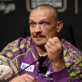 Oleksandr Usyk with an Eeyore teddy during a press conference following his victory over Tyson Fury at the Kingdom Arena in Riyadh, Saudi Arabia. Picture date: Saturday December 21, 2024.,Image: 949204267, License: Rights-managed, Restrictions: Use subject to restrictions. Editorial use only, no commercial use without prior consent from rights holder., Model Release: no, Credit line: Nick Potts / PA Images / Profimedia