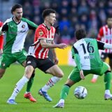 EINDHOVEN, 22-12-2024 , Philips Stadium, football, Dutch eredivisie, season 2024 / 2025, during the match PSV - Feyenoord. PSV player Ivan Perisic between Feyenoord player Hugo Bueno r and Feyenoord player Ramiz Zerrouki PSV - Feyenoord x27134418x Copyright:,Image: 949369031, License: Rights-managed, Restrictions: PUBLICATIONxNOTxINxNED, Model Release: no, Credit line: IMAGO / imago sportfotodienst / Profimedia