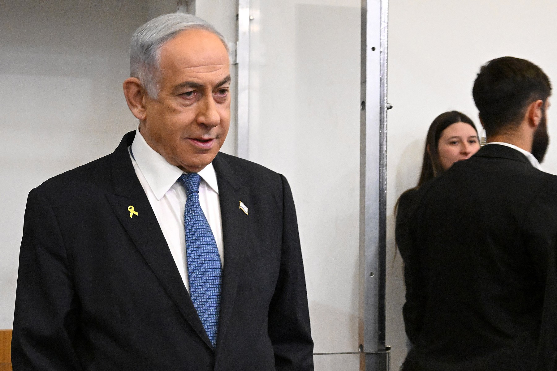 Israeli Prime Minister Benjamin Netanyahu attends the fifth day of testimony in his trial on corruption charges at the district court in Tel Aviv on December 23, 2024.,Image: 949419672, License: Rights-managed, Restrictions: , Model Release: no, Credit line: DEBBIE HILL / AFP / Profimedia