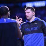 Dec 25, 2024; Dallas, Texas, USA; Dallas Mavericks guard Kyrie Irving (11) greets guard Luka Doncic (77) before the game against the Minnesota Timberwolves at the American Airlines Center.,Image: 950112988, License: Rights-managed, Restrictions: *** Worldwide Rights Except Baltics, China, Denmark, Finland, Germany, Hong Kong, Japan, Macau, Norway, Poland, South Korea, Sweden, and Taiwan *** No sales outside your territory. No 3rd parties. No redistribution ***, Model Release: no, Credit line: Imagn Images / ddp USA / Profimedia